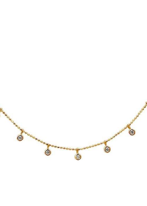 Collar Diamantes Colgantes oro 14k